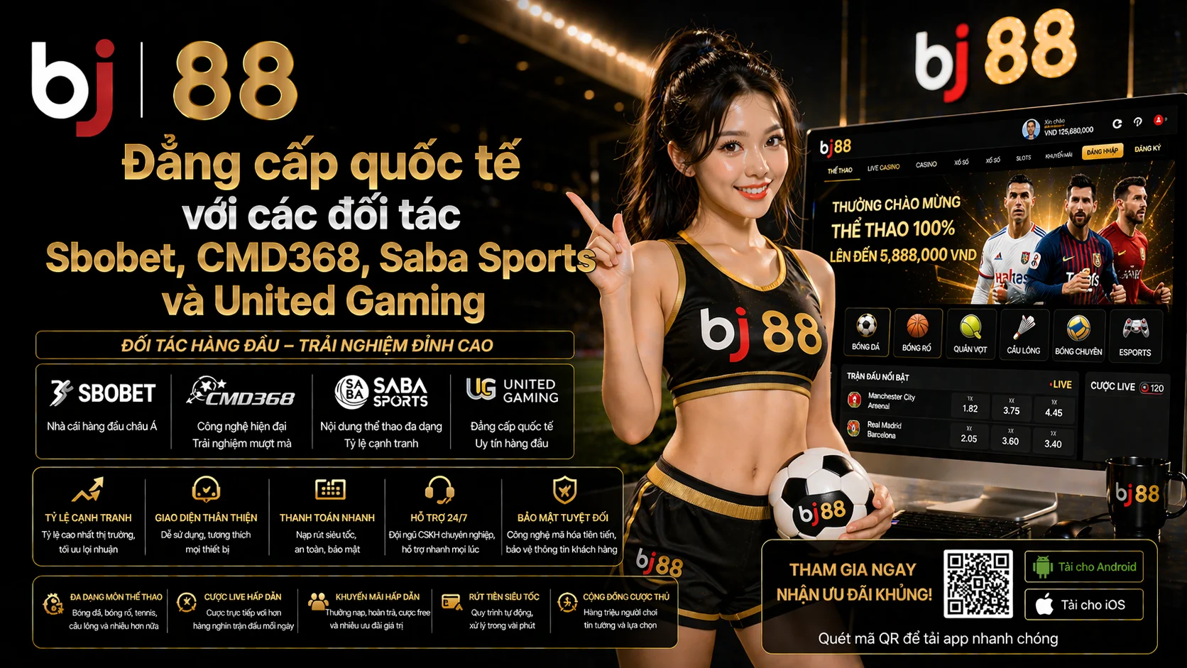 Đối tác thể thao hàng đầu tại thể thao BJ88