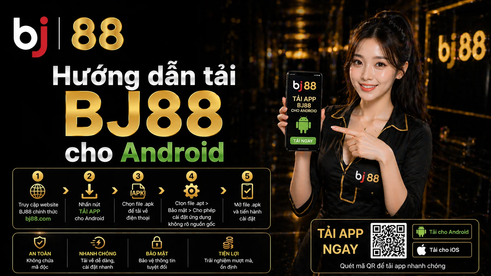 Hướng dẫn tải APP BJ88 cho điện thoại Android