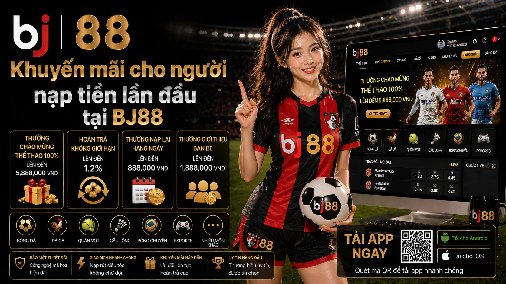 Khuyến mãi BJ88 cho người nạp tiền lần đầu
