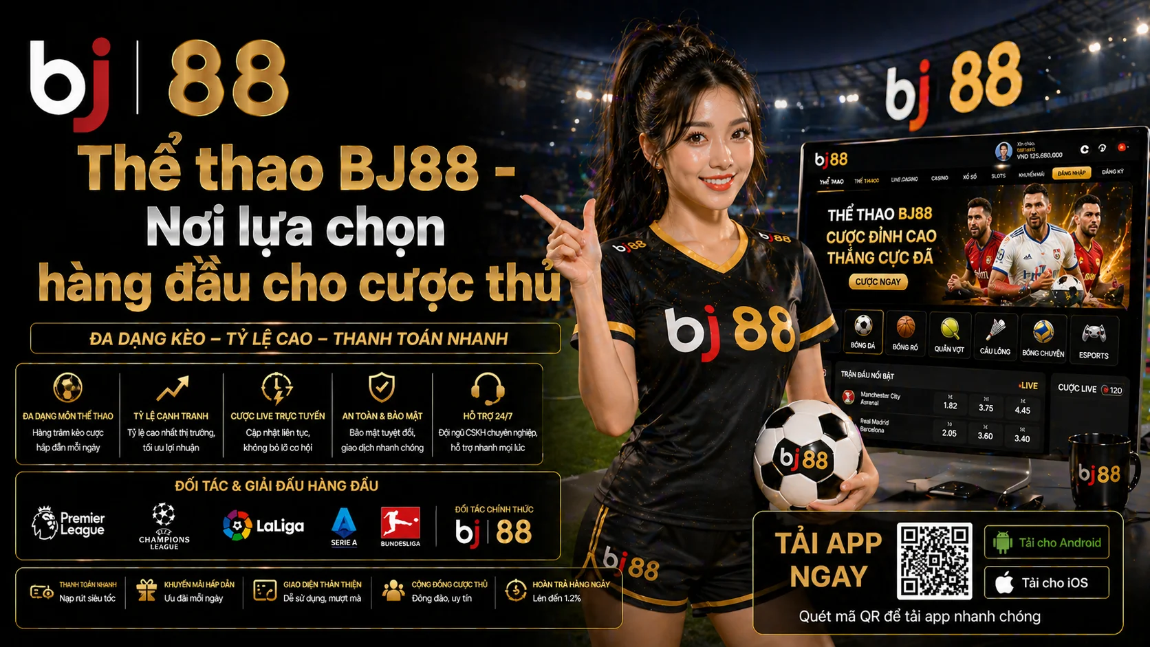 Thể thao BJ88 - Nơi lựa chọn hàng đầu cho cược thủ